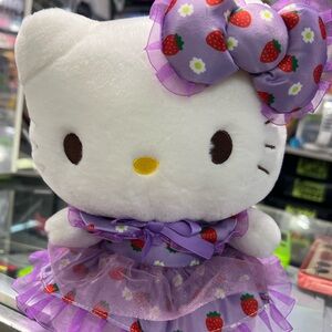 Hello Kitty Purple Strawberry Bow Plush